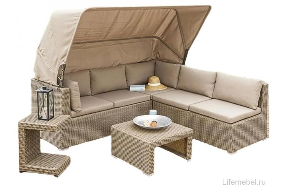 Диван из ротанга AFM-320 бежевый