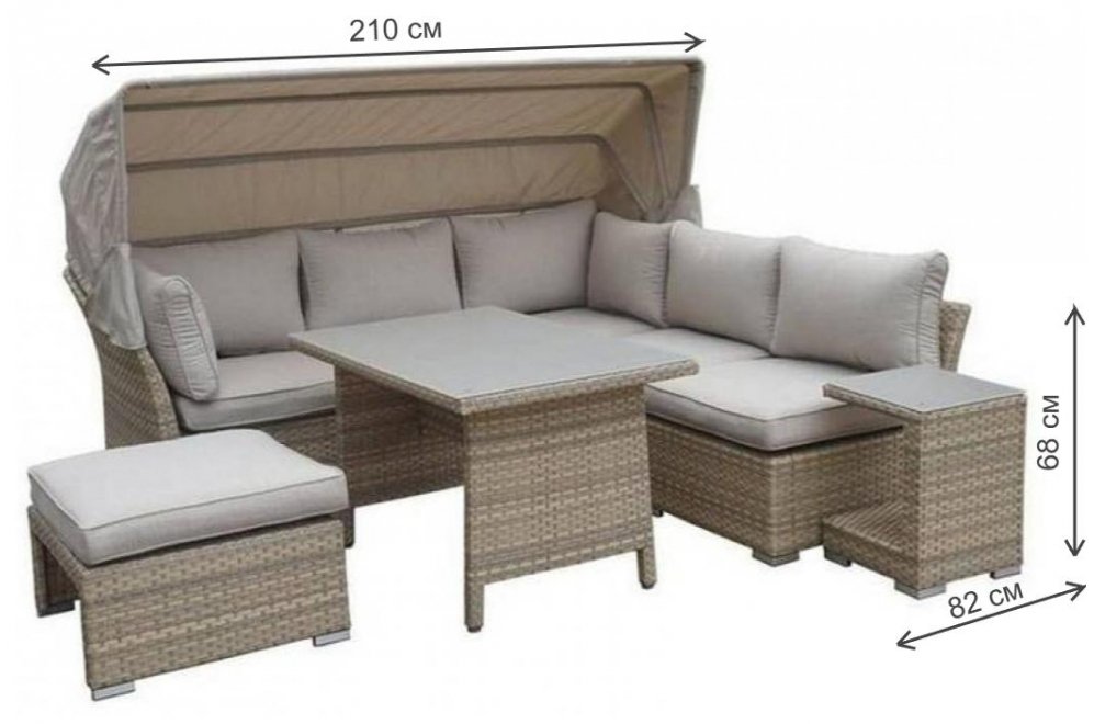 Комплект для отдыха из ротанга AFM-320-T320 бежевый