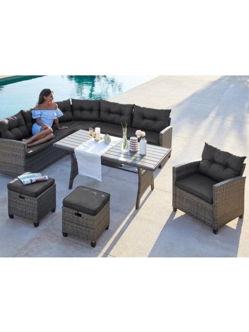 Комплект для отдыха из ротанга AFM-373G серый