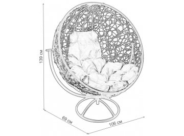 Кресло из ротанга Круг из искусственного ротанга