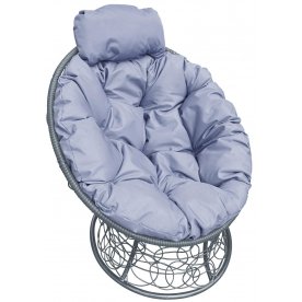 Кресло из ротанга Папасан мини серый / серый