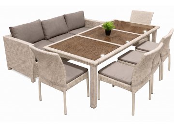 Обеденный комплект из ротанга T365/S65/Y380C-W85 8PCS