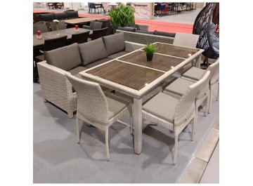 Обеденный комплект из ротанга T365/S65/Y380C-W85 8PCS для сада