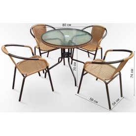 Обеденный комплект Николь-1LB TLH-037С-TLH080RR-D80 4+1