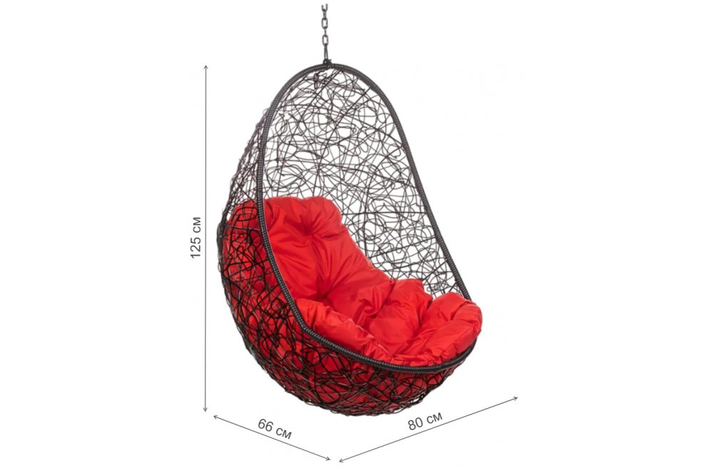 Подвесное кресло Easy BS с красной подушкой