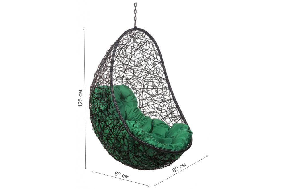 Подвесное кресло Easy BS с зеленой подушкой