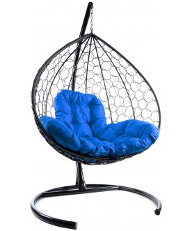 Подвесное кресло XL черный / синий
