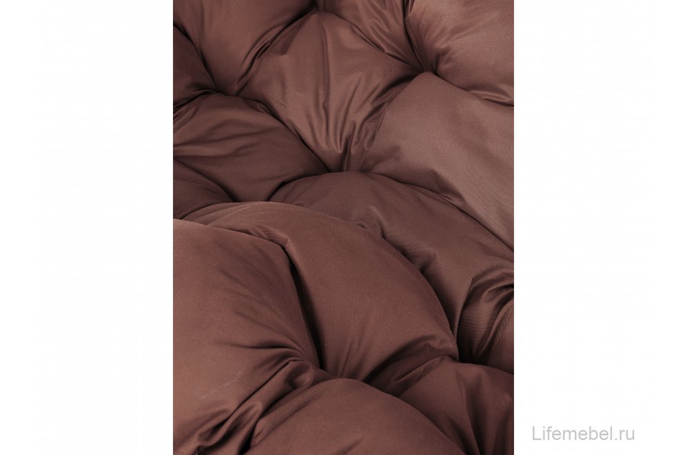 Подвесной диван Лежебока чёрный / коричневая подушка