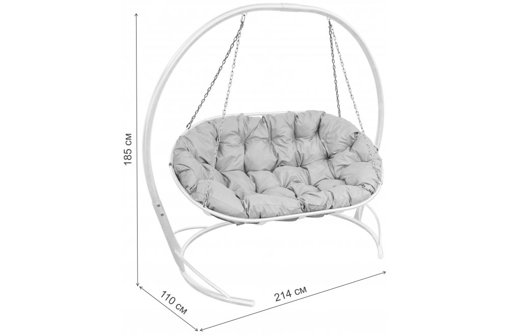 Подвесной диван Мамасан чёрный / коричневая подушка