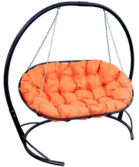 Подвесной диван Мамасан черный / оранжевый