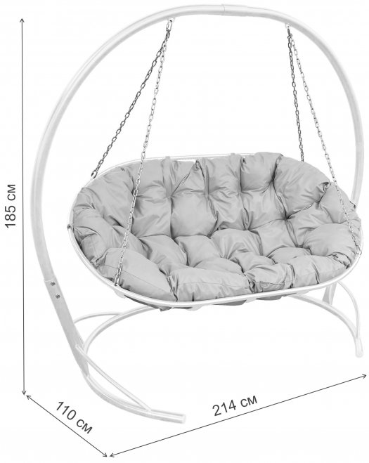 Подвесной диван Мамасан коричневый / бежевая подушка