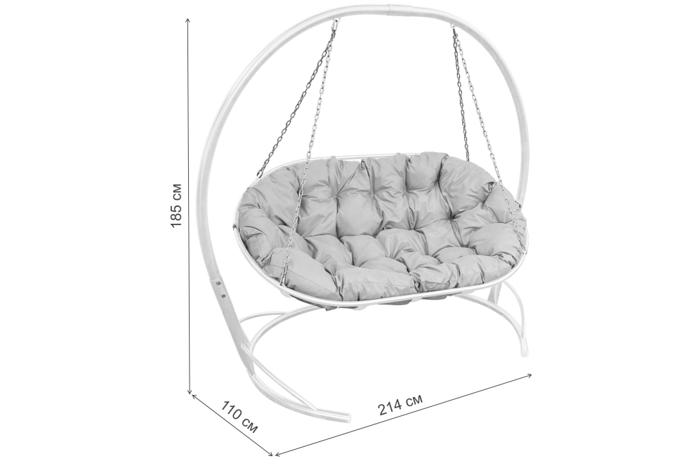 Подвесной диван Мамасан коричневый / бежевая подушка