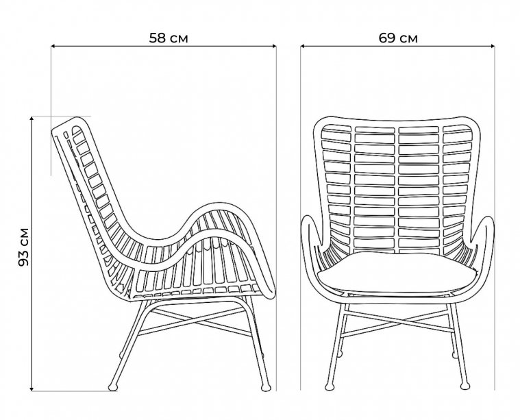 Кресло из ротанга Ikaro ротанг синтетический