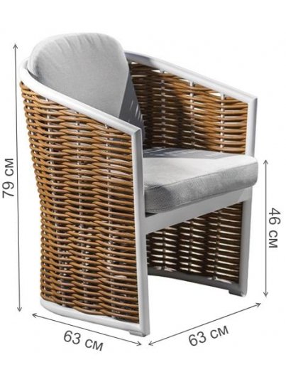 Кресло из ротанга Мэвис 39AR-KRES-403 BEL белое