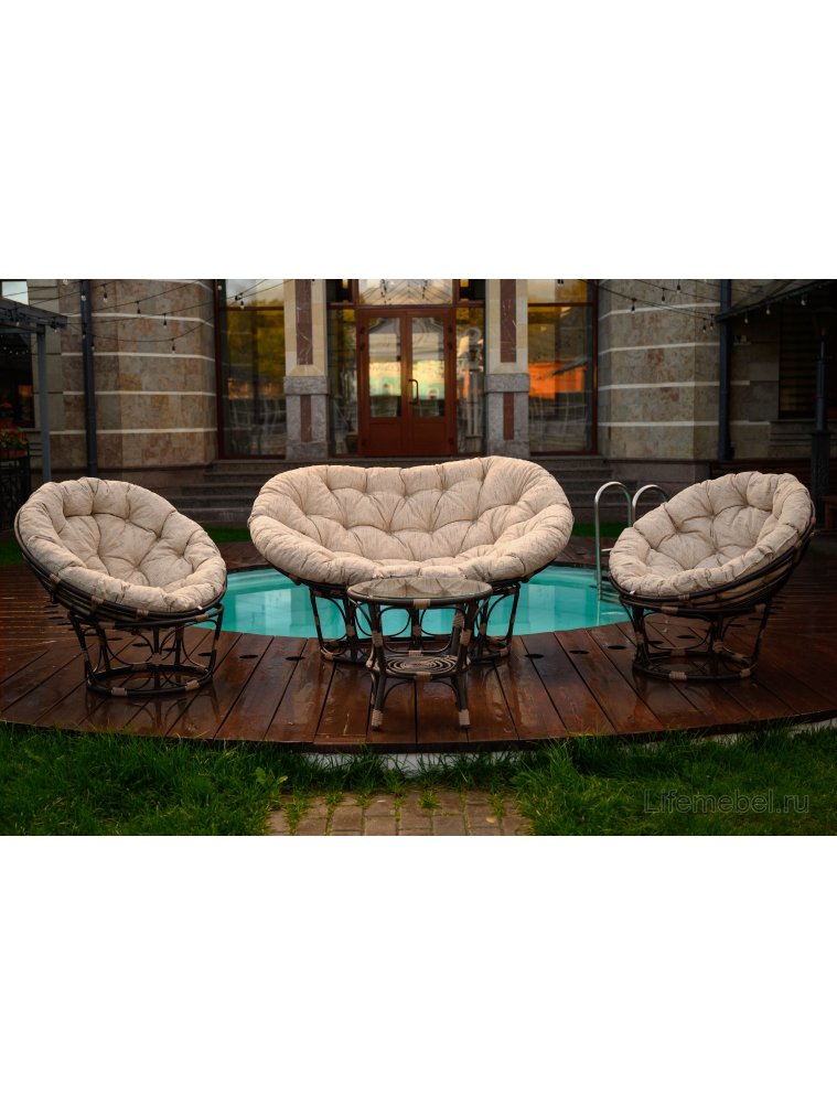 Кресло из ротанга Papasan коричневый