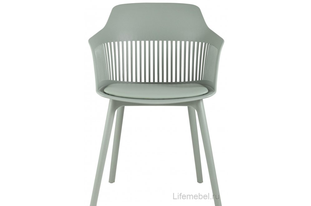Пластиковый стул Донателло с подушкой серо-зеленый