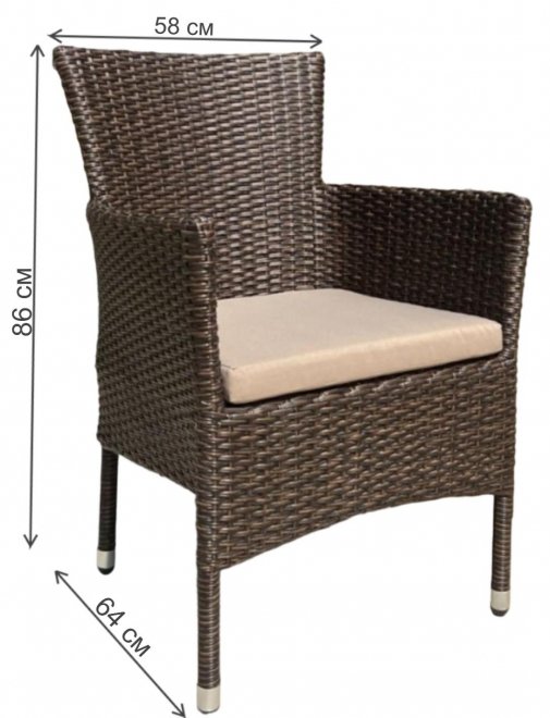 Кресло из ротанга AM-196B коричневое