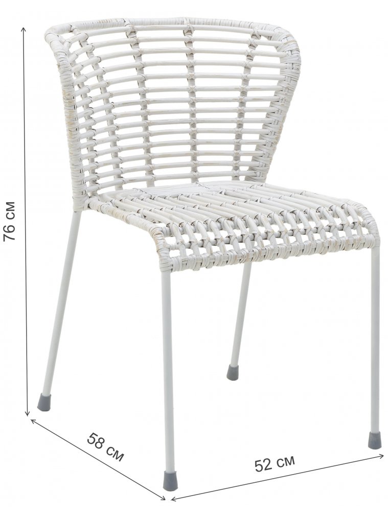 Стул из ротанга Kaley белый