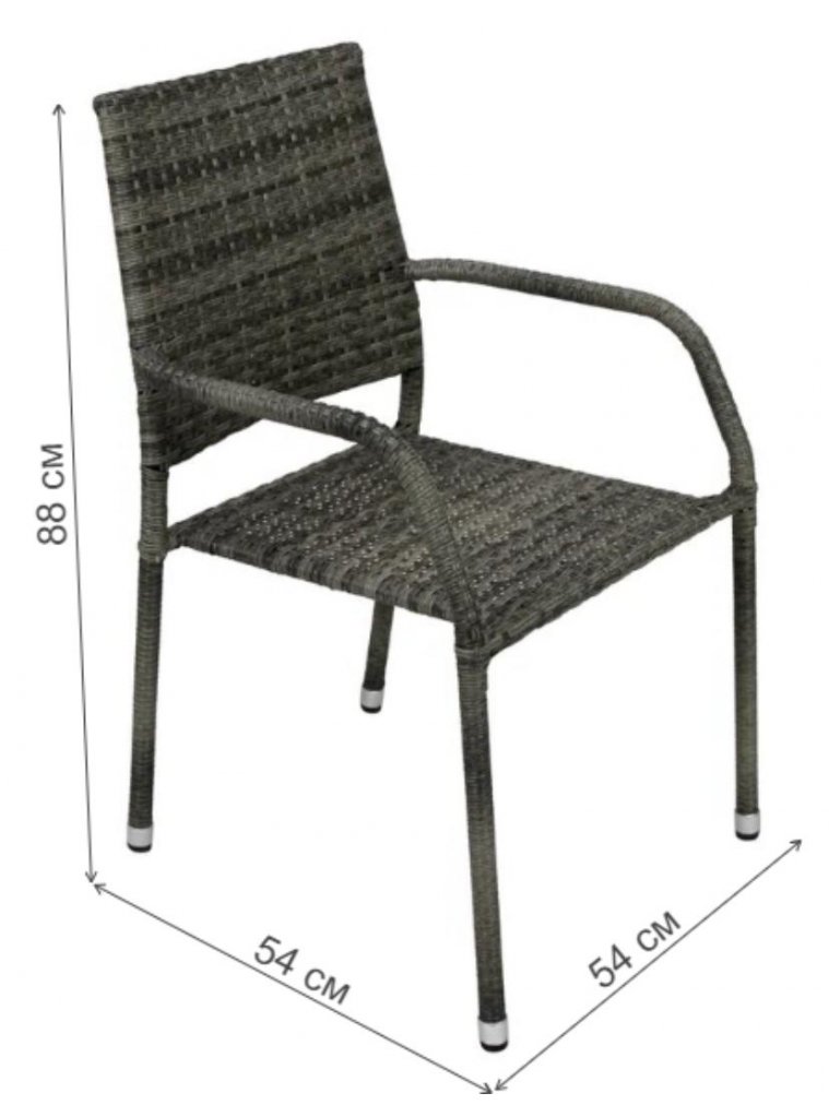 Стул из ротанга Гарда серый