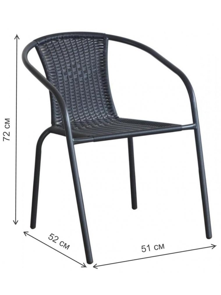 Стул из ротанга Асоль LRC03 черный