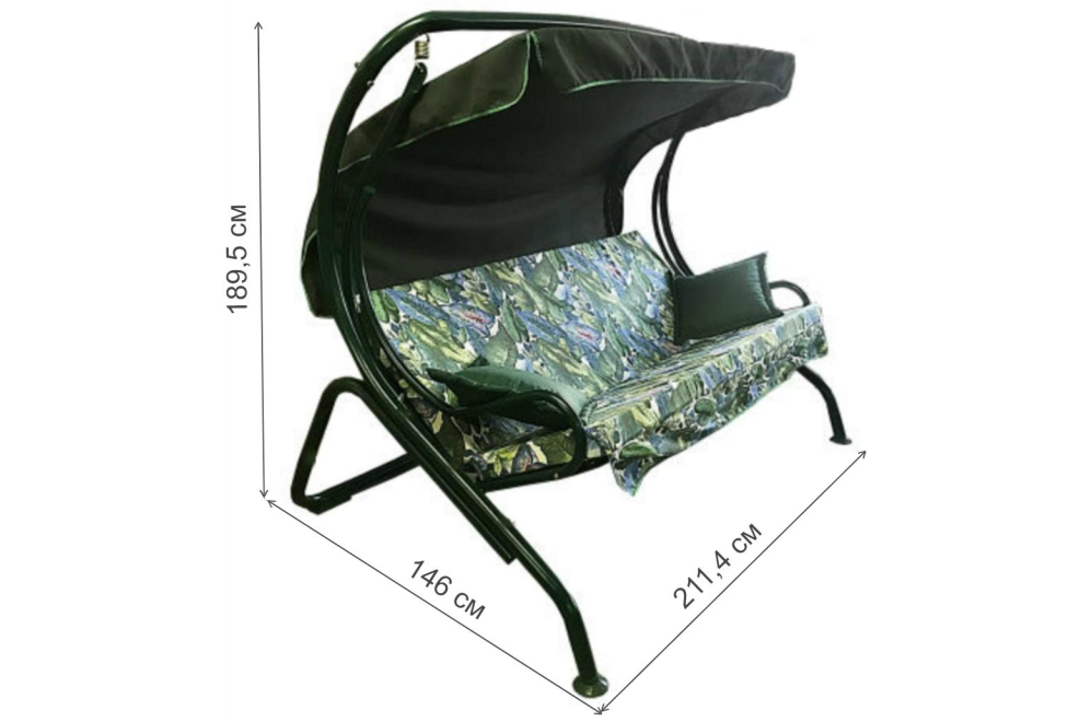 Качели садовые Алекс с927 зеленый / разноцветный / листья