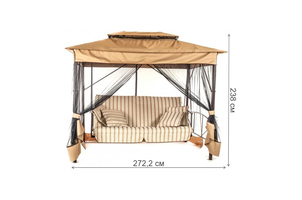 Качели садовые Шатер с943 коричневый / полоска