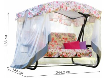 Качели садовые Турин Премиум flower с1202