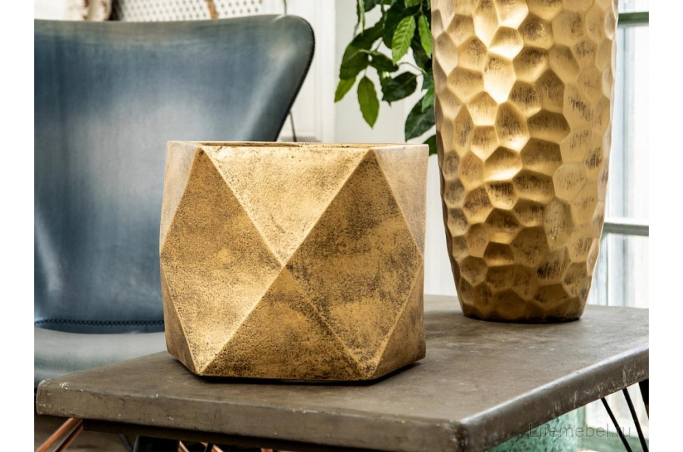 Кашпо Геометри Ромб DSQUARE25-GLD W25 L25 H20 cm золото