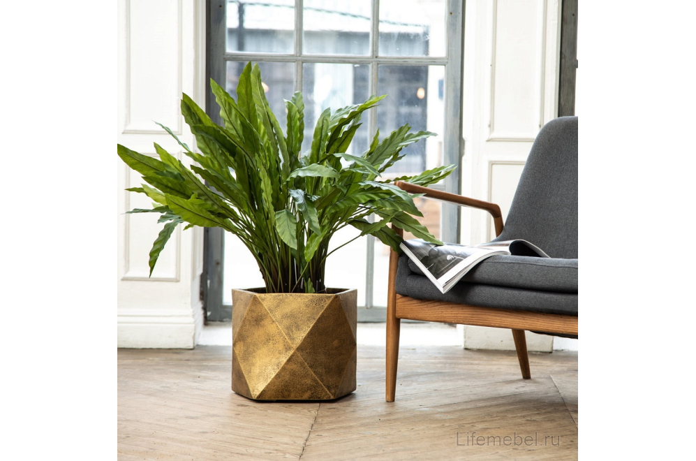 Кашпо Геометри Ромб DSQUARE38-GLD W38 L38 H30 cm золото