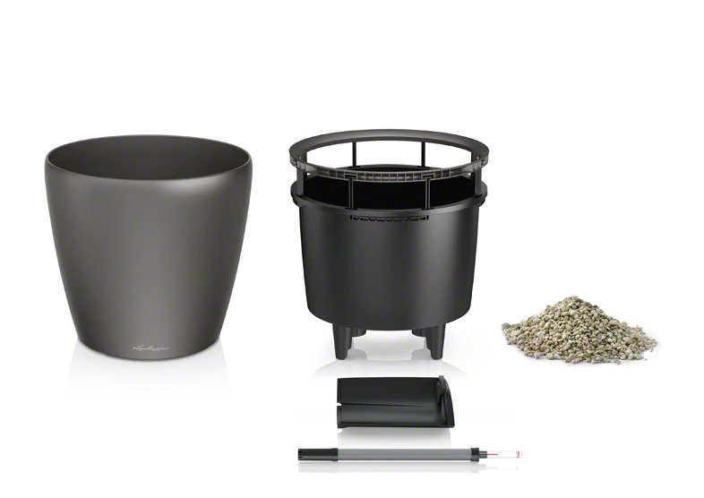 Кашпо Lechuza 16043 CLASSICO LS 28 Антрацитовый металлик