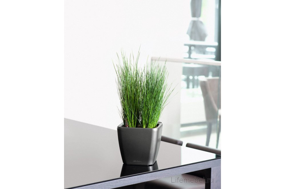 Кашпо Lechuza 16125 QUADRO LS 21 серо-коричневый блестящий