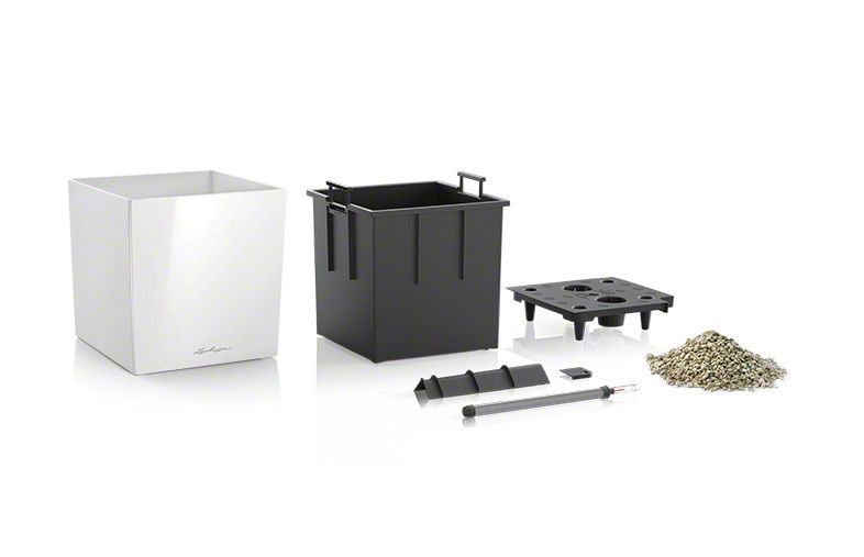 Кашпо Lechuza 16363 CUBE 40 антрацитовый металлик