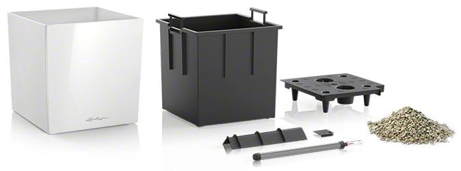 Кашпо Lechuza 16367 CUBE 40 ярко-красный блестящий