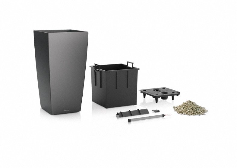 Кашпо Lechuza 18164 CUBICO 50 Антрацитовый металлик