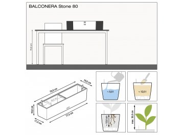 Кашпо Балконера Стоун 80
