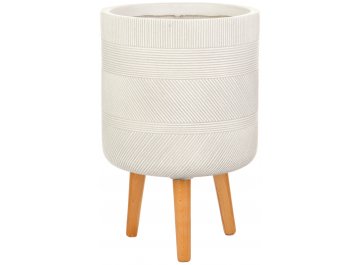 Кашпо Страйп Круглое с Подставкой D30 H53 WSTRIP30-AW