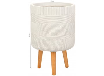 Кашпо Страйп Круглое с Подставкой D37 H61 WSTRIP37-AW