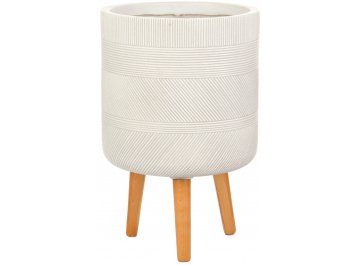 Кашпо Страйп Круглое с Подставкой S D24 H40 WSTRIP24-AW