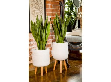 Кашпо Страйп Овальное с Подставкой D20.5 H32 WSTRIPR20-AW