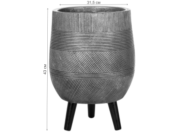 Кашпо Страйп WSTRIPR-31-SLV