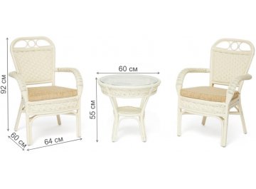 Кофейный комплект из ротанга Andrea TCH D60