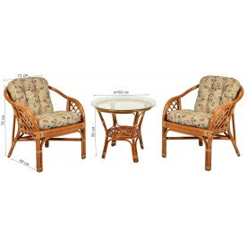 Комплект кофейный Gavana 2+1 коньяк