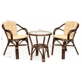 Комплект кофейный Patio темный браун