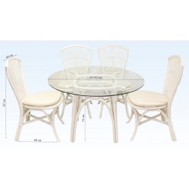 Комплект обеденный Bali 4+1 белый