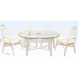 Комплект обеденный Dayning 4+1 белый