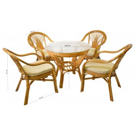 Комплект обеденный ЙЕНКИ 4+1 коньяк