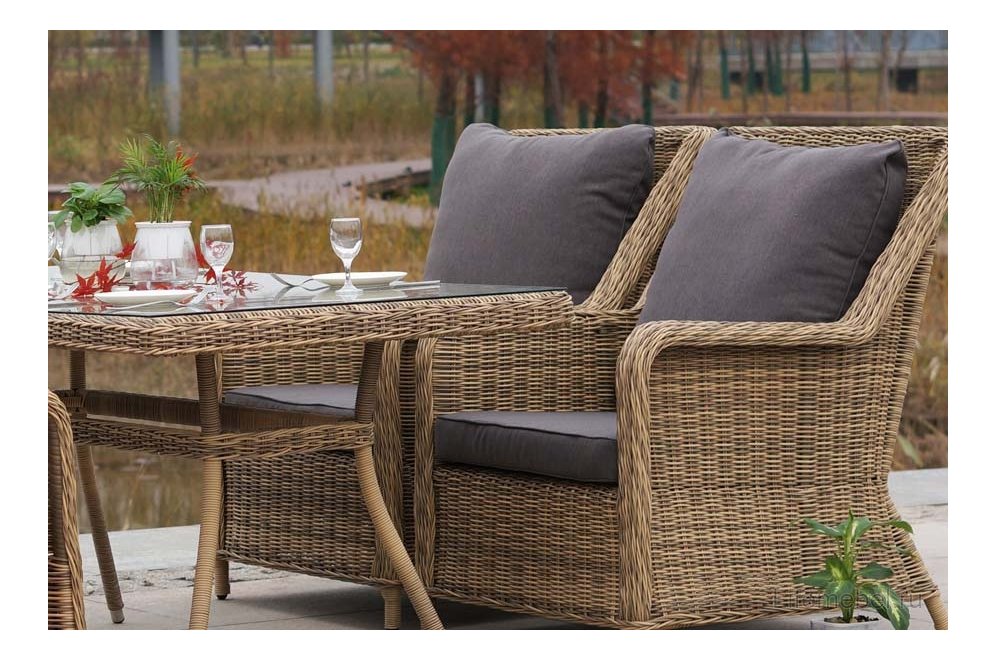 Обеденный комплект (для отдыха) из ротанга Дживан соломенный