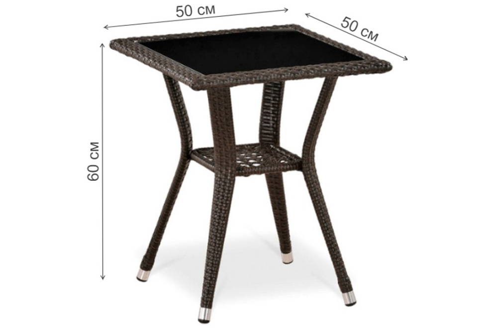 Обеденный комплект из ротанга 2+1 T25A/Y137C-W53 Brown 2Pcs