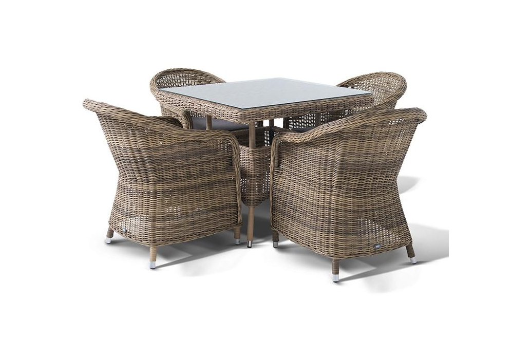 Обеденный комплект из ротанга Трифала соломенный