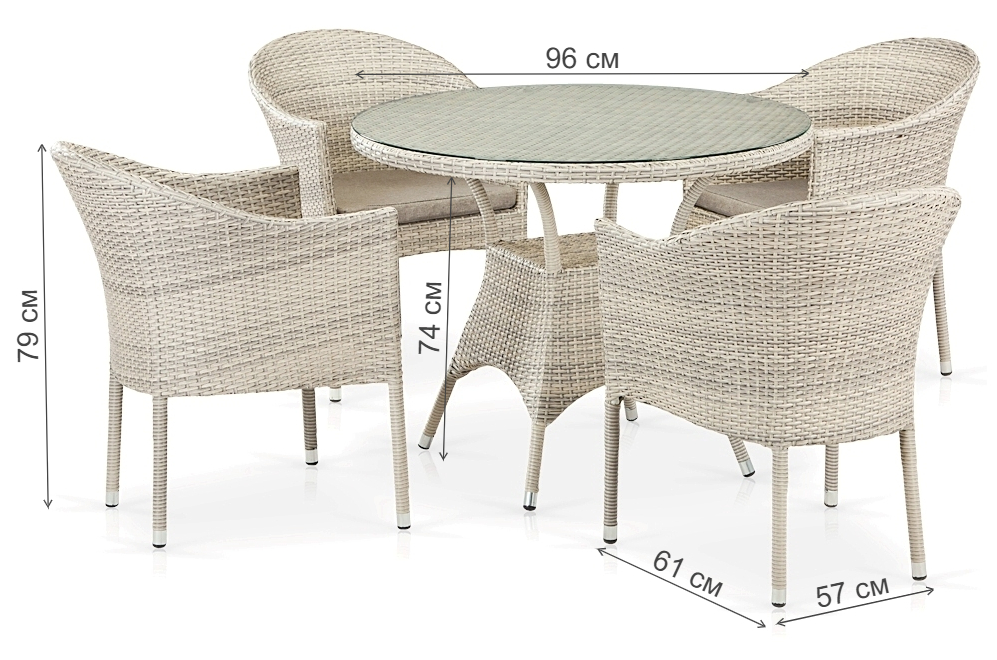 Обеденный комплект T190A/Y350A-W85-D90 Latte